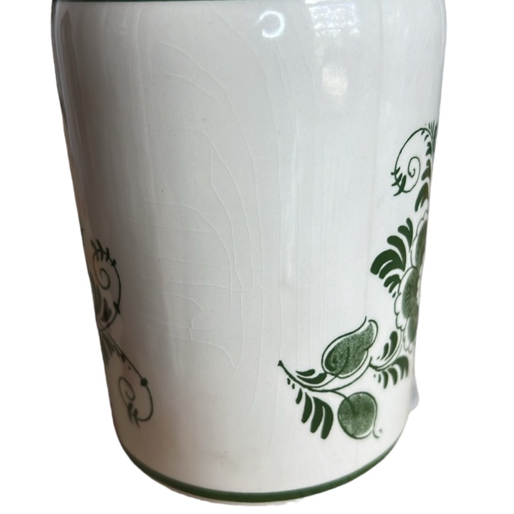 Vintage Delft Green Flowered Vase Carafe Made in Holland by Bols 1970 - Picture 8 of 13